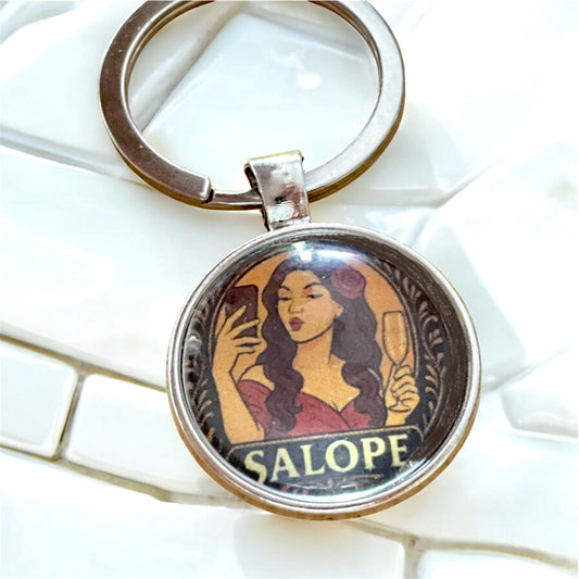 “salope” retro design key ring