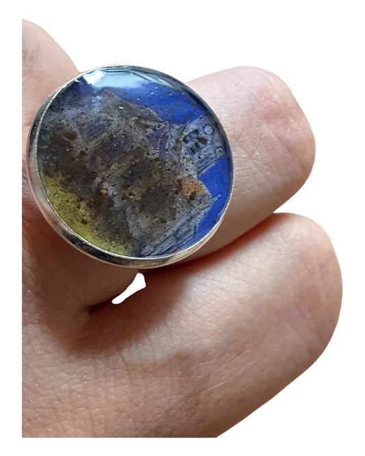 Van Gogh real earth silver plated ring 20 mm