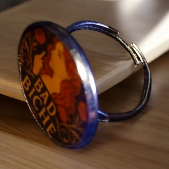 Cheeky “Bad Biche” silver plated ring- 20 mm