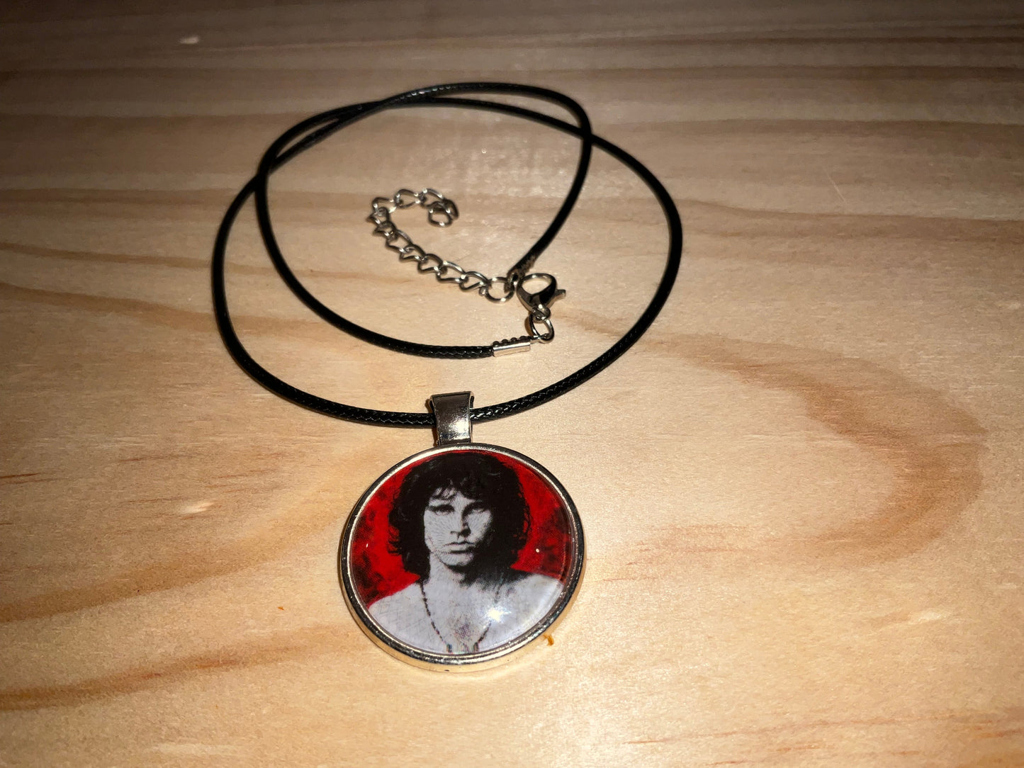 Jim Morrison pendant and black necklace