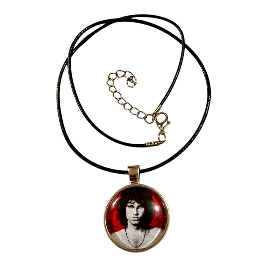 Jim Morrison pendant and black necklace