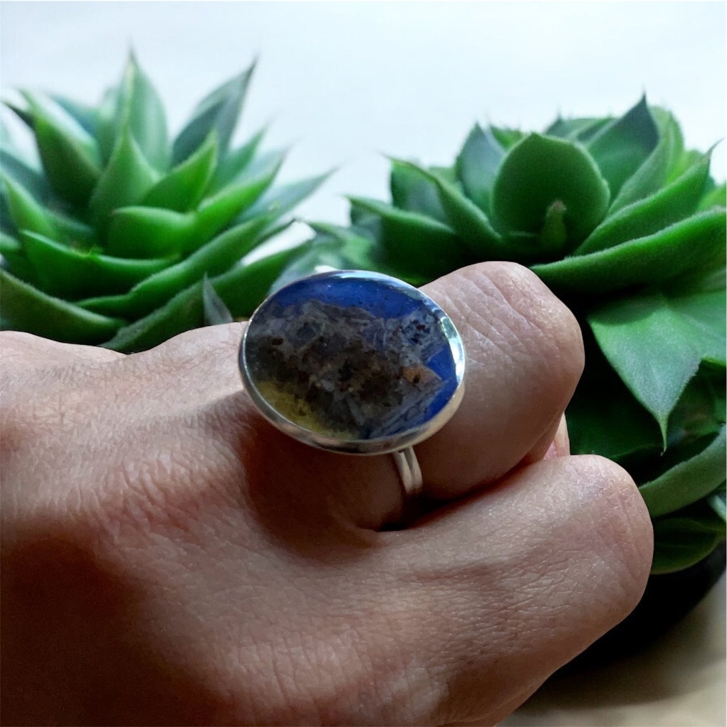 Van Gogh real earth silver plated ring 20 mm