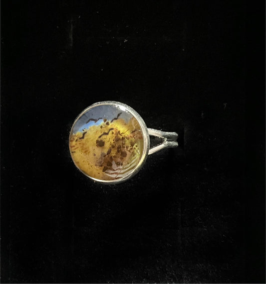 Original Earth Van Gogh silver plated ring-12 mm