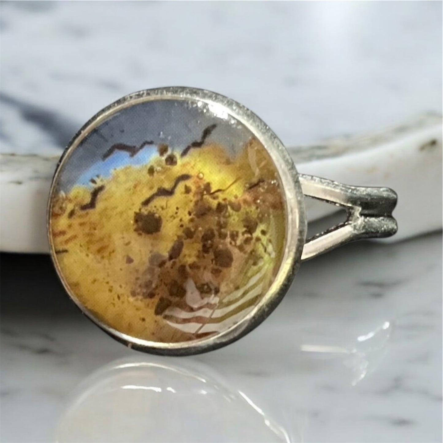 Original Earth Van Gogh silver plated ring-12 mm