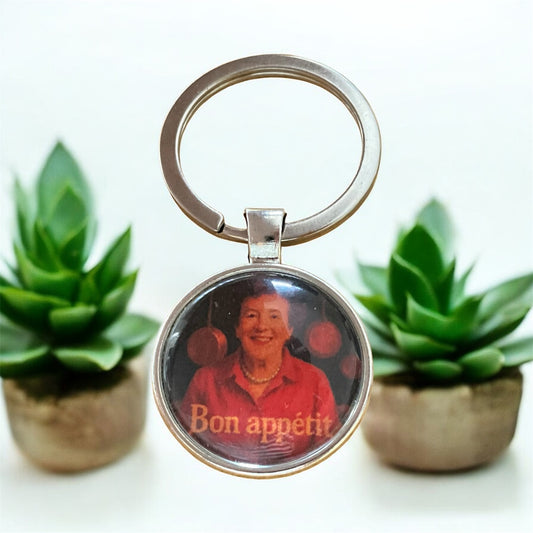 Julia Child retro keychain