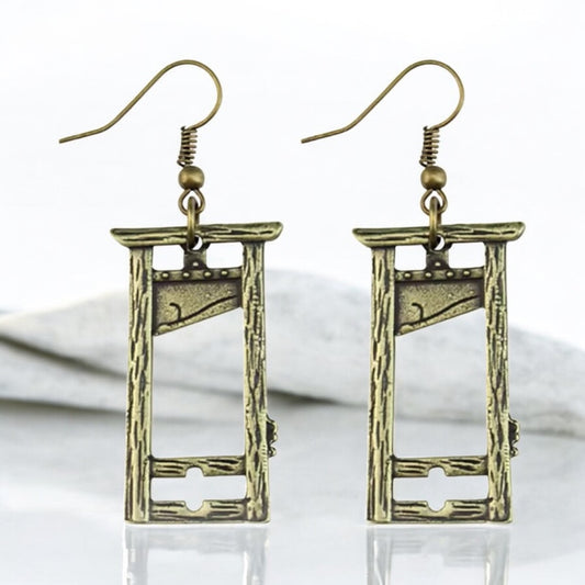 Bronze plated Guillotine Earrings