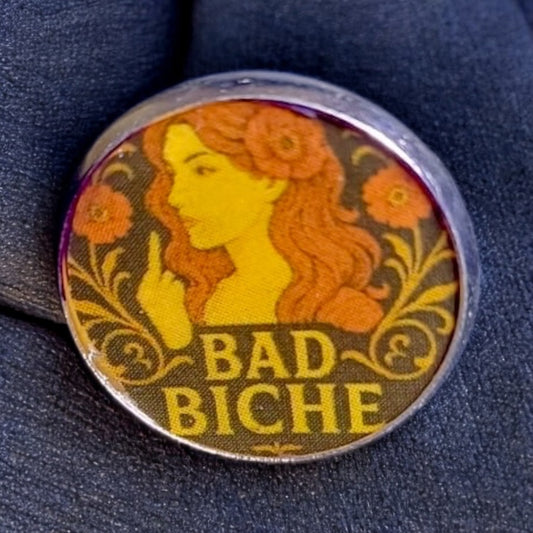 Cheeky “Bad Biche” silver plated ring- 20 mm