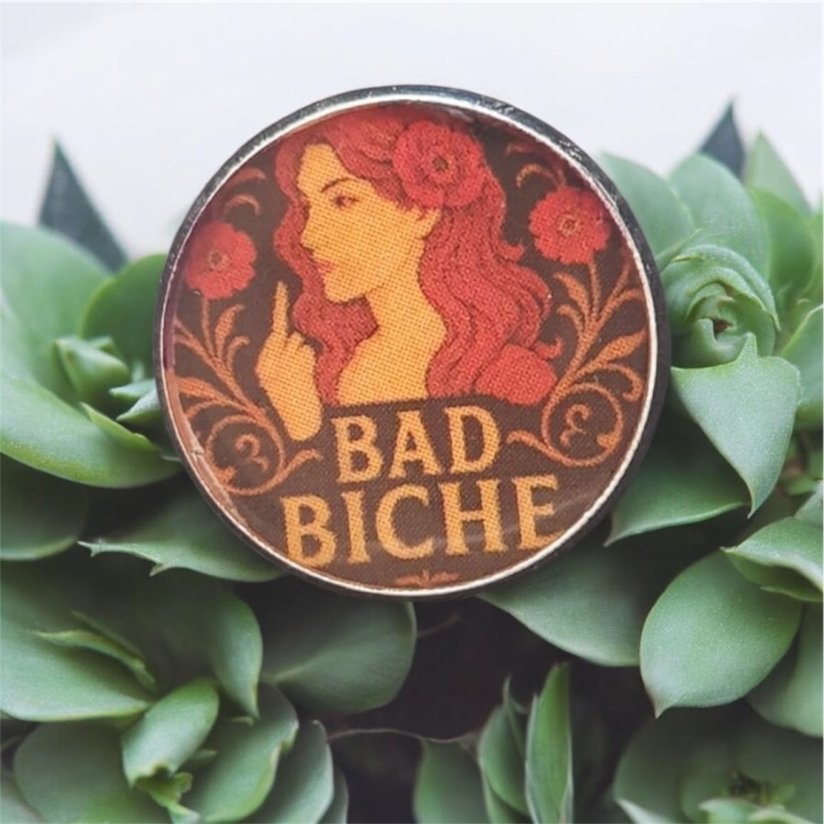 Cheeky “Bad Biche” silver plated ring- 20 mm