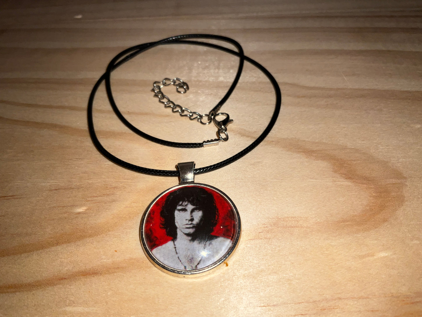 Jim Morrison pendant and black necklace