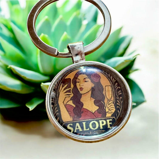 “salope” retro design key ring