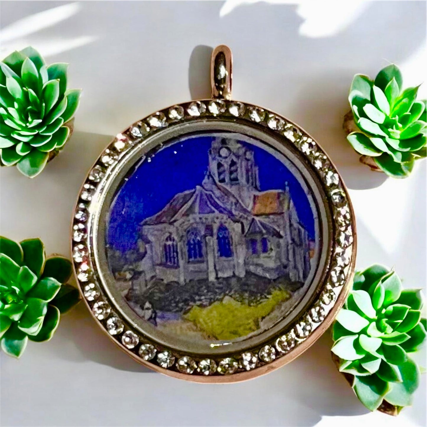 “Auvers church Dust” — A Van Gogh Tribute Pendant
