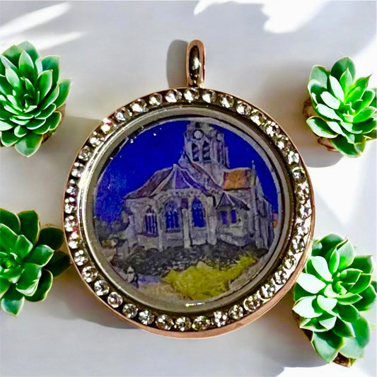 “Auvers church Dust” — A Van Gogh Tribute Pendant