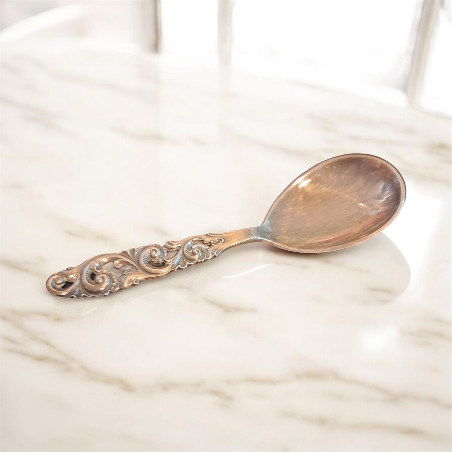 Antique Sterling Silver Sugar Spoon by Mylius Brodrene
