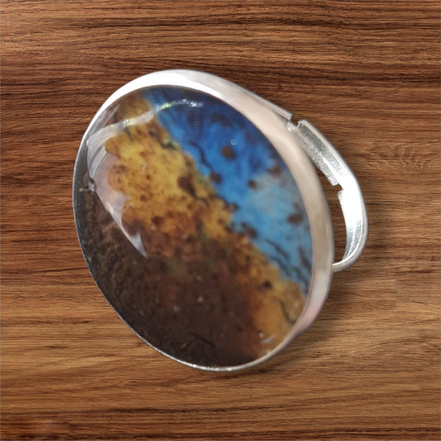 Original Earth Van Gogh Silver Plated Ring-20 mm