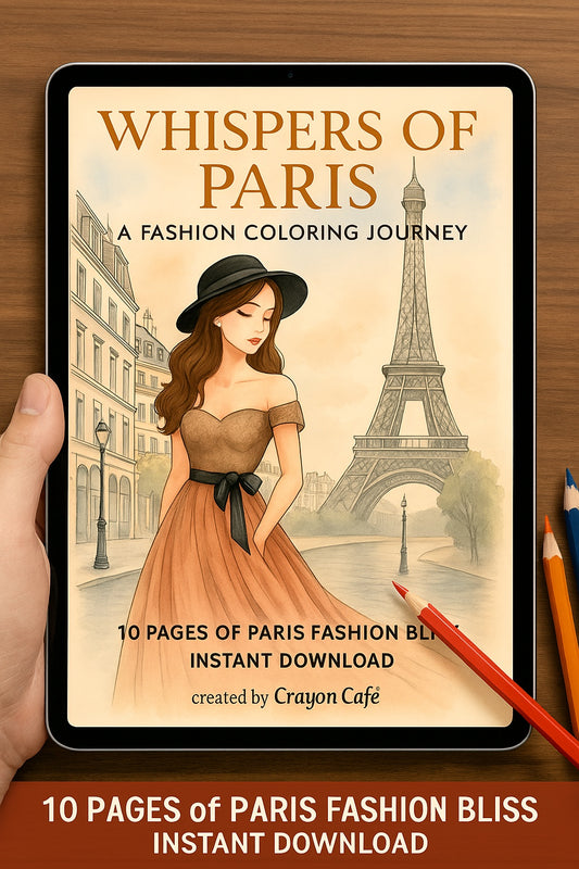 Whispers of Paris – Elegant Fashion Coloring Book for Adults | Instant Printable Art