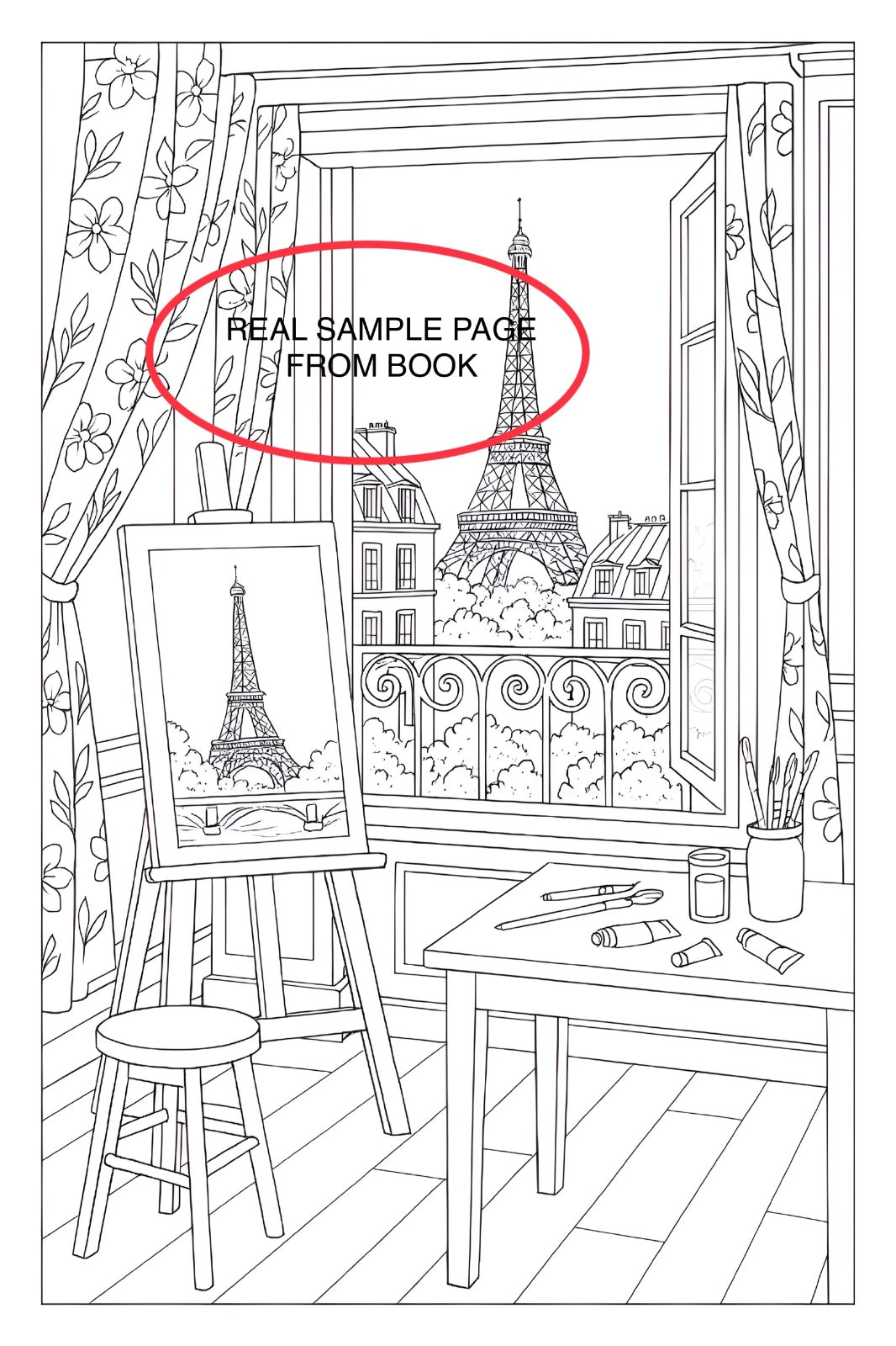 Cozy Paris Coloring Book Volume 2 | 10 Printable Paris Scenes | Adult Coloring Pages Digital Download