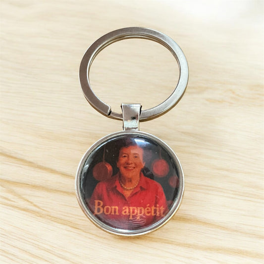 Julia Child retro keychain